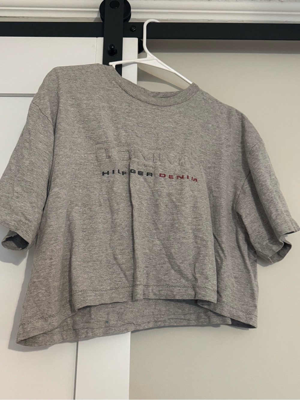 Tommy Hilfiger Gray Cropped Logo Tee